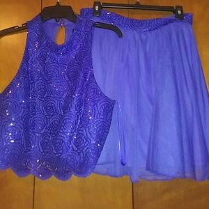 Navy Blue 2-Piece Homecoming Dress